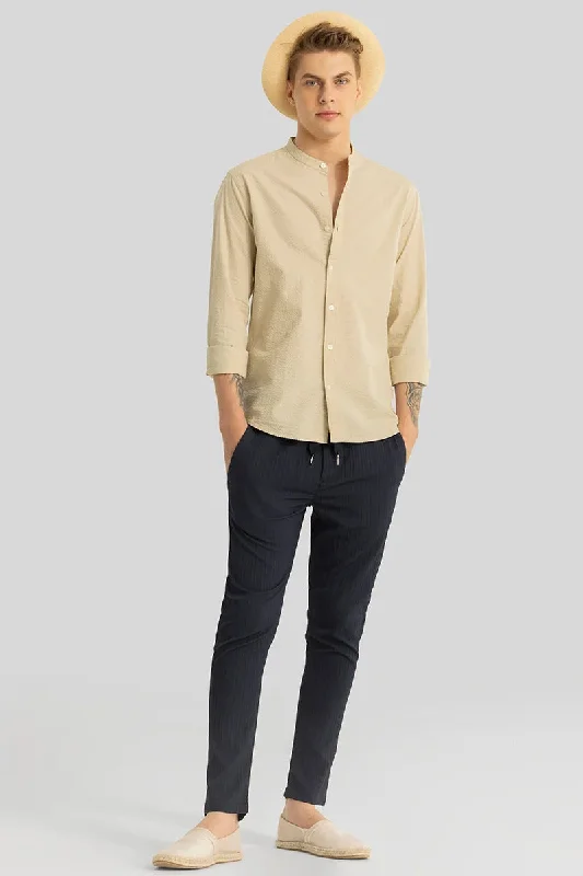 Elevate Beige Plain Shirt