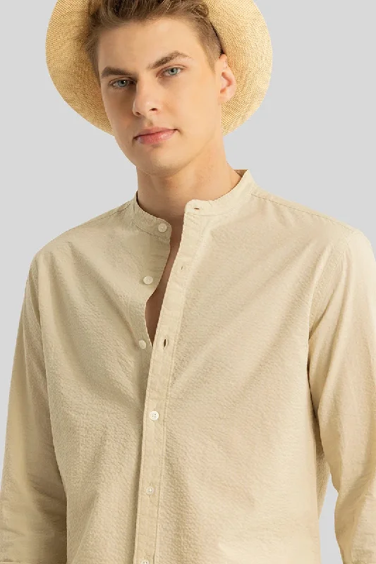 Elevate Beige Plain Shirt