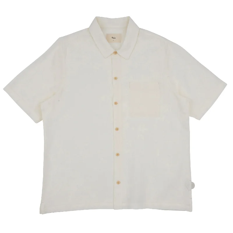 Folk Gabe Shirt Ecru Linen Grid