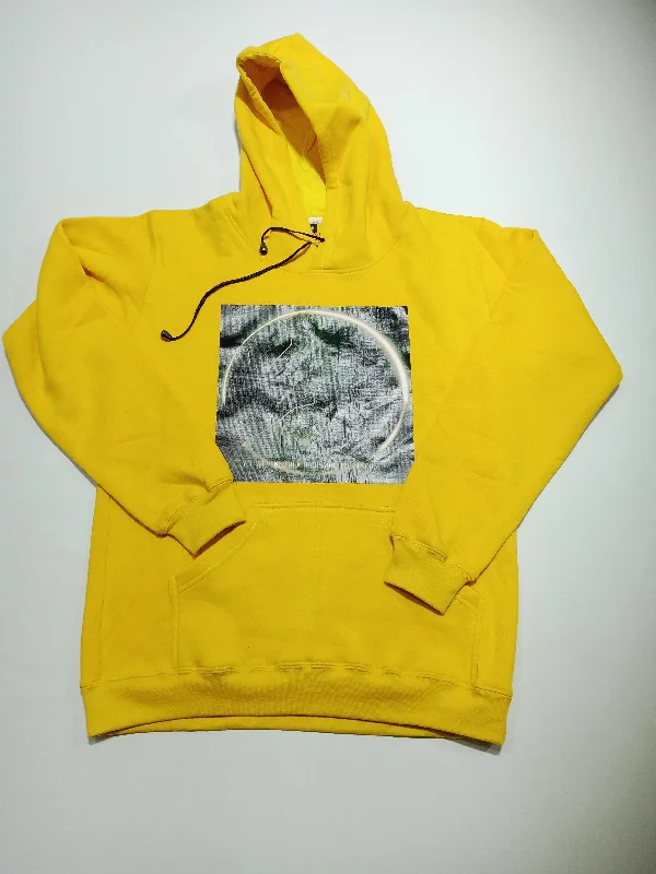 Graphic Printed Yellow Hoddie Non Zipper