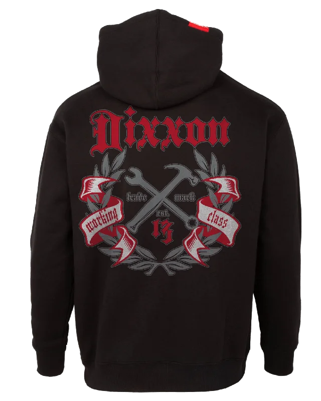 Gray & Red Award Crest Zip Up Hoodie - Black