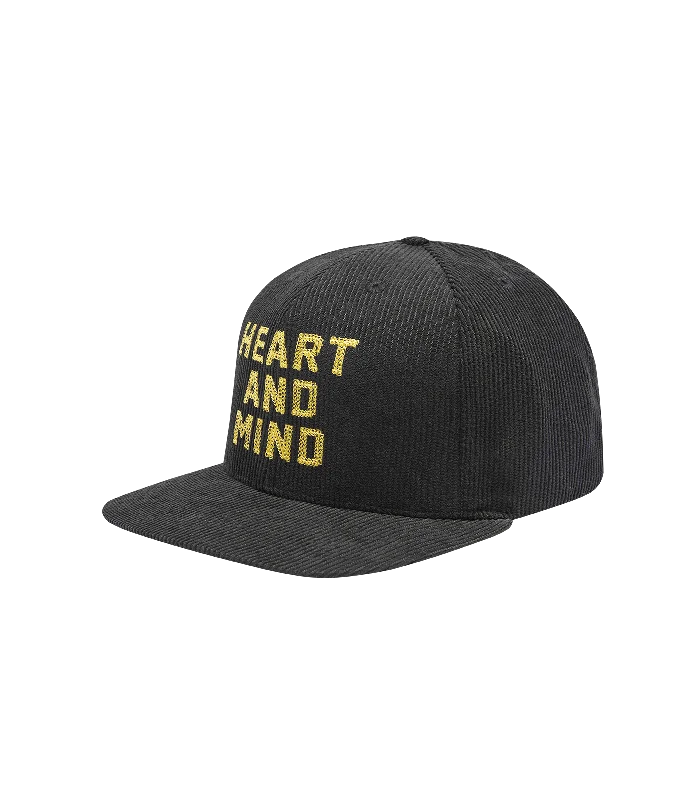 HEART AND MIND CORDUROY VISOR CAP - BLACK