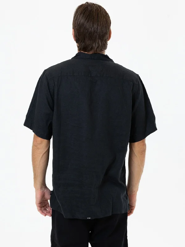 Hemp Minimal Thrills Bowling Shirt - Black