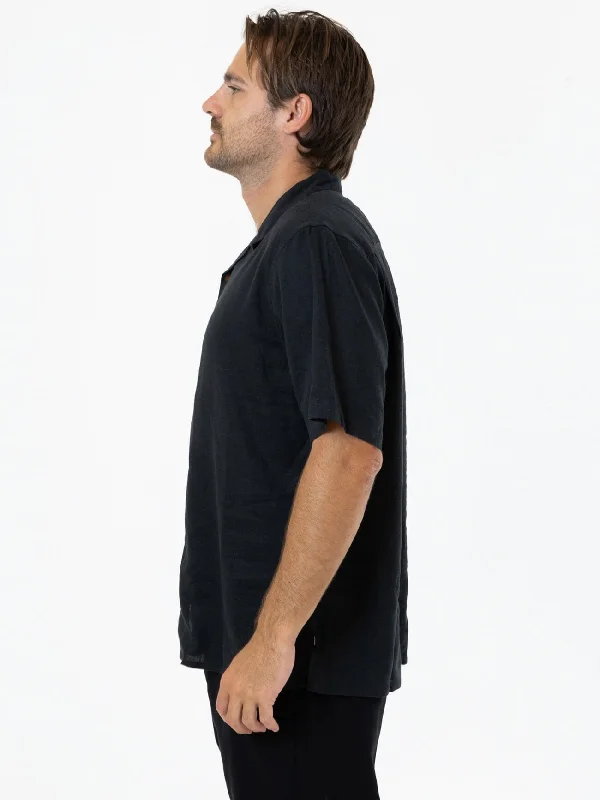 Hemp Minimal Thrills Bowling Shirt - Black