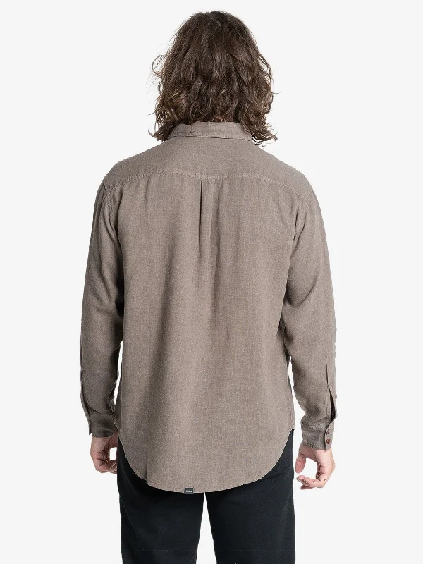 Hemp Minimal Thrills Oversize Long Sleeve Shirt - Light Canteen