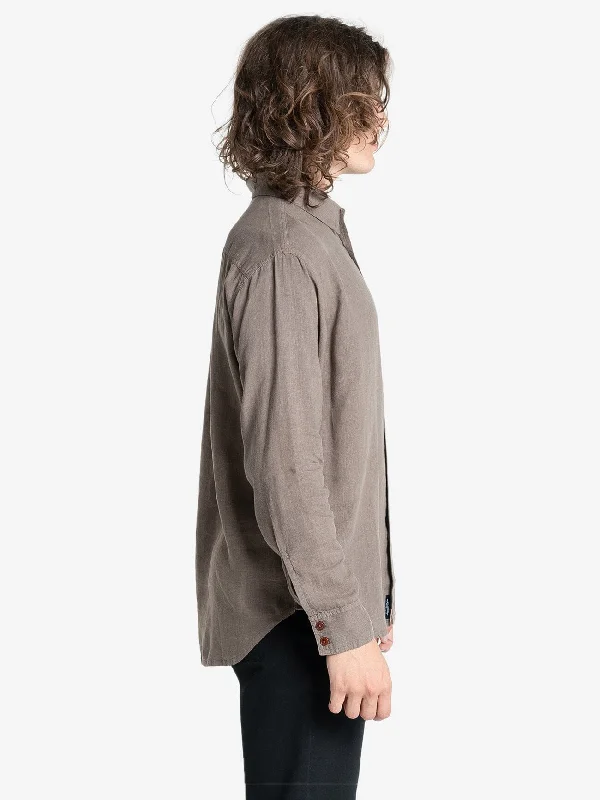 Hemp Minimal Thrills Oversize Long Sleeve Shirt - Light Canteen