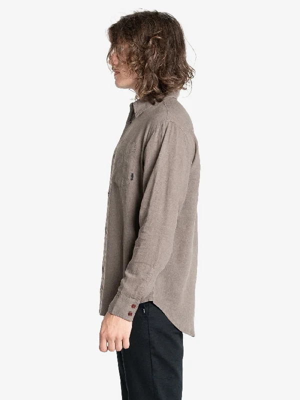 Hemp Minimal Thrills Oversize Long Sleeve Shirt - Light Canteen