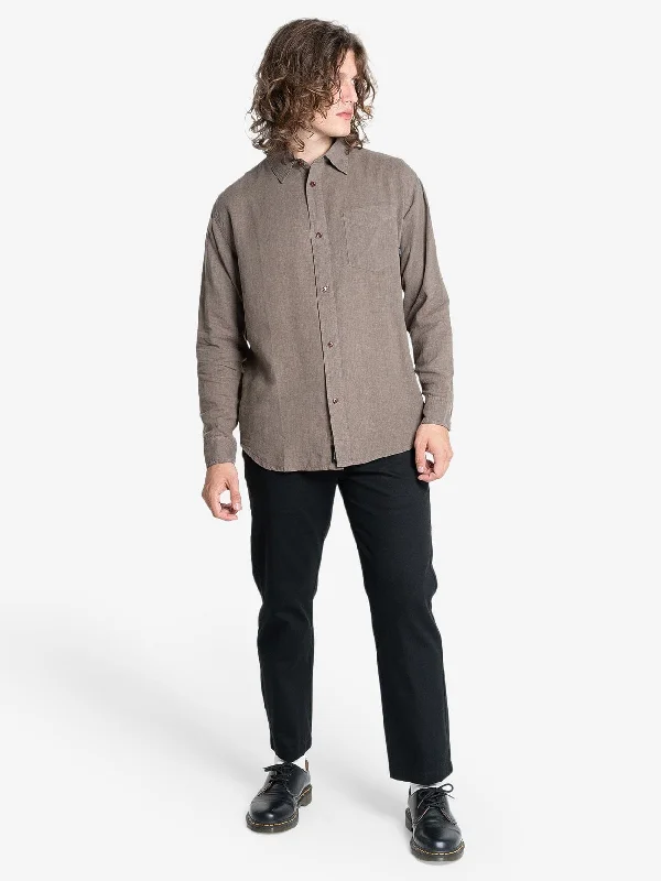 Hemp Minimal Thrills Oversize Long Sleeve Shirt - Light Canteen