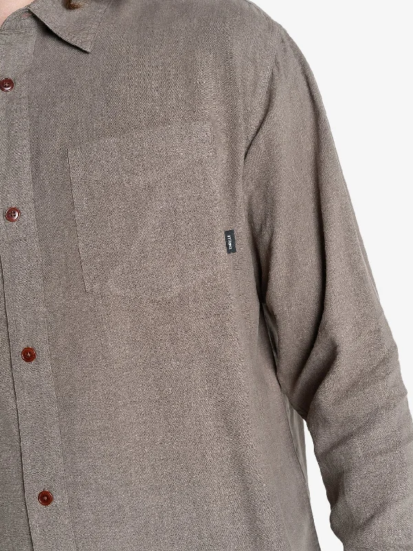 Hemp Minimal Thrills Oversize Long Sleeve Shirt - Light Canteen