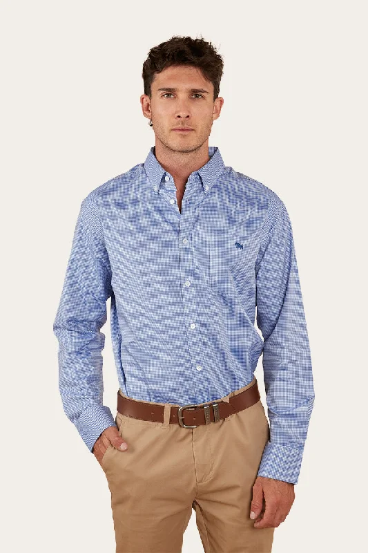 Heritage Mens Check Dress Shirt - Blue