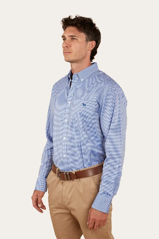 Heritage Mens Check Dress Shirt - Blue