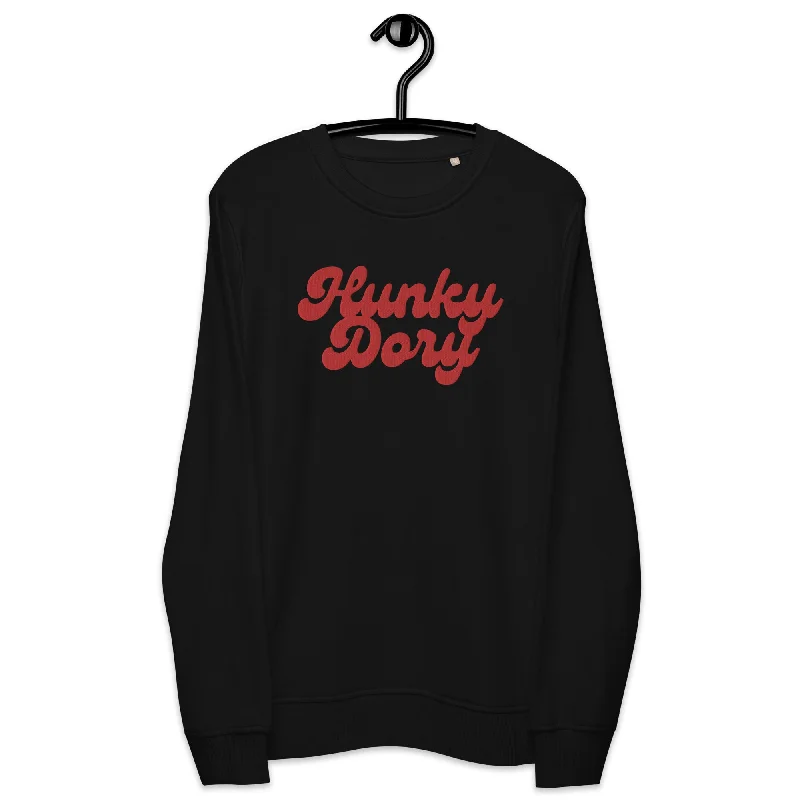 Hunky Dory - Premium Embroidered Unisex organic sweatshirt - Red thread