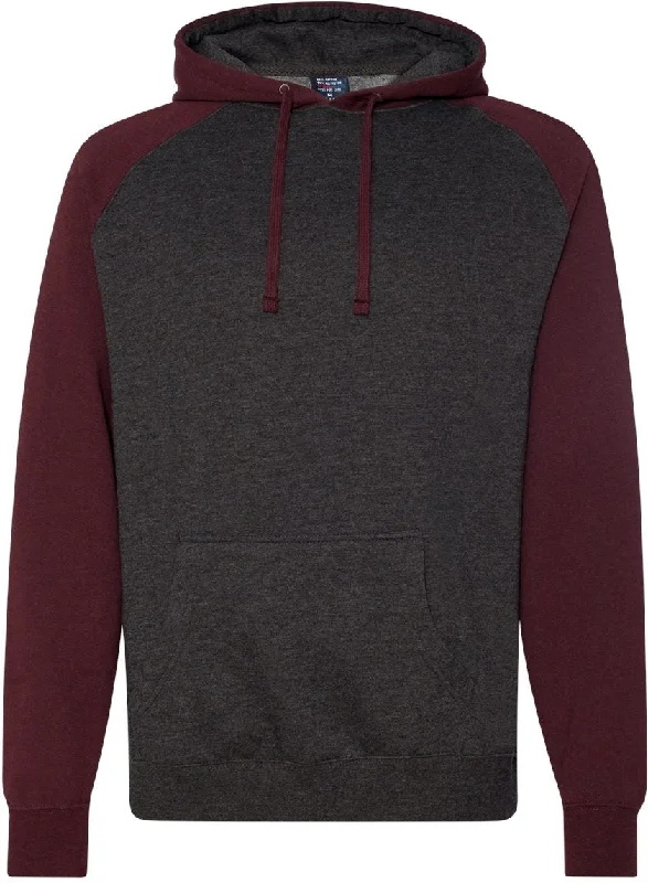 Charcoal Heather/Burgundy Heather / S