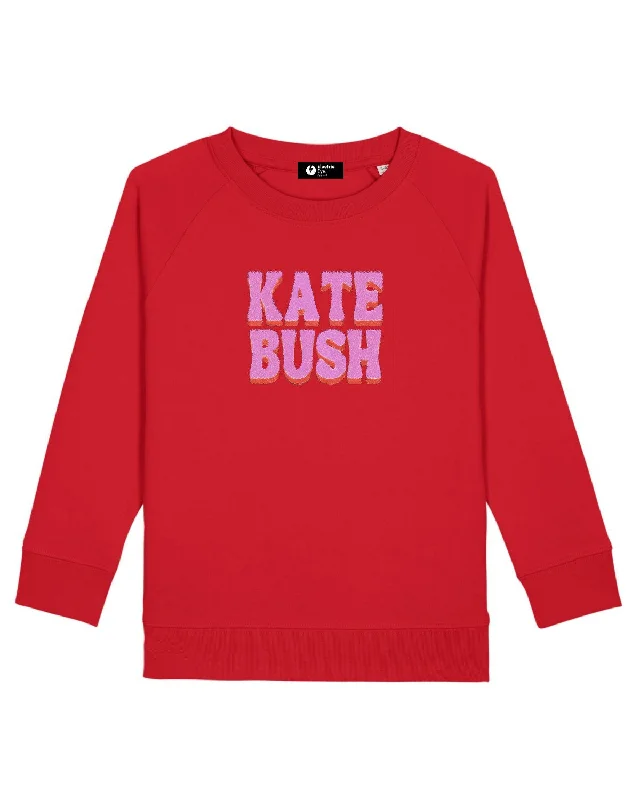 'KATE BUSH' RETRO COLOUR POP EMBROIDERED ORGANIC COTTON UNISEX CREW NECK 'ROLLER' SWEATSHIRT