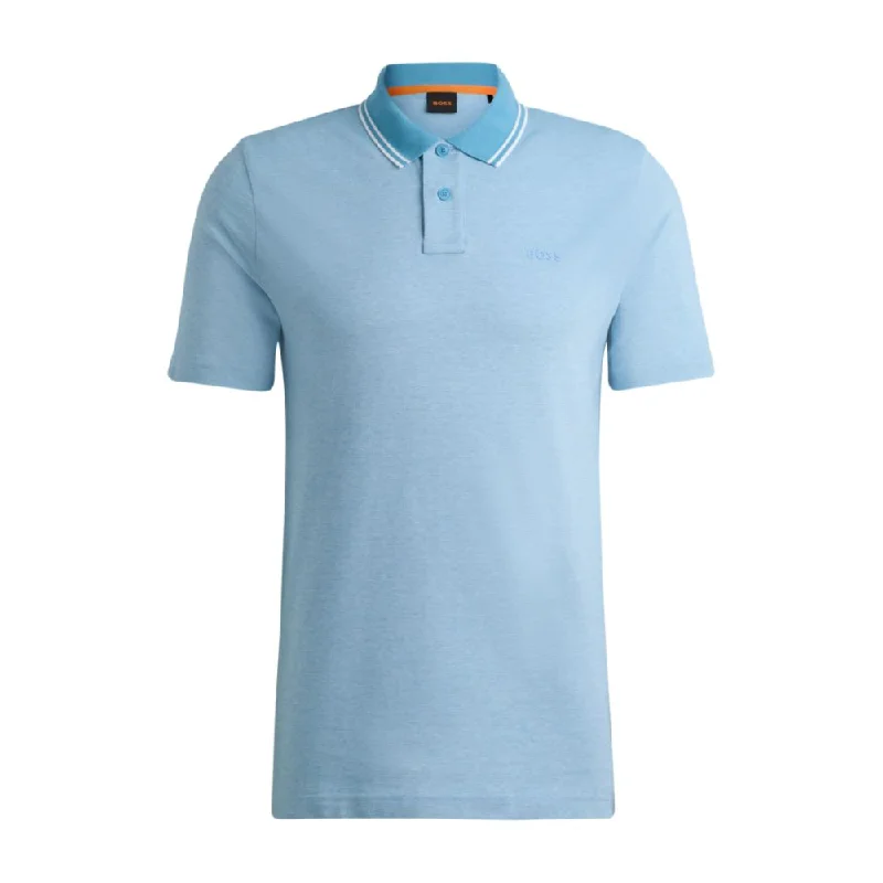 Logo-print polo shirt in Oxford-piqu cotton