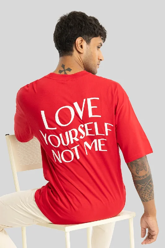 Love Thyself Red Oversized  T-Shirt