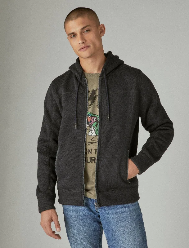 Lucky Brand Men's Los Feliz Fleece Full Zip Hoodie