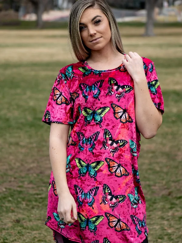 Maroon Butterfly Unisex Tall Tee