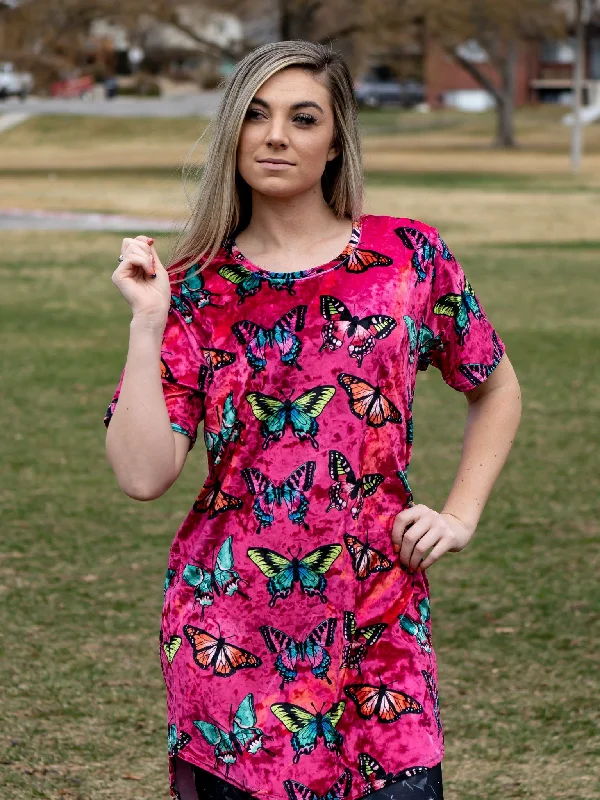 Maroon Butterfly Unisex Tall Tee