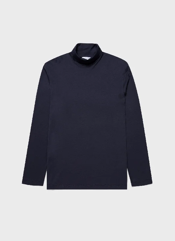 Men's Long Sleeve Roll Neck in Navy