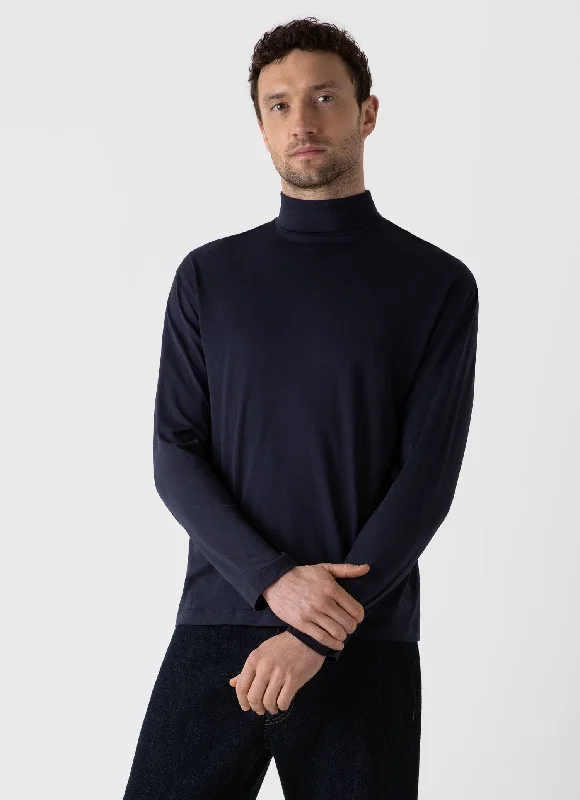 Men's Long Sleeve Roll Neck in Navy