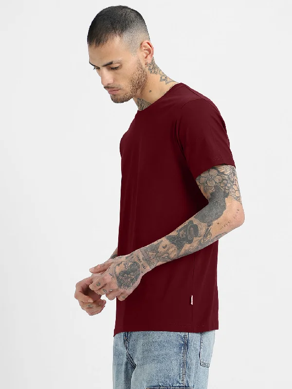 Maroon Solid Men's Tshirt