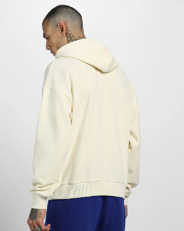 Seek Off-White Oversized Pocket Graphic Printed Hoodie