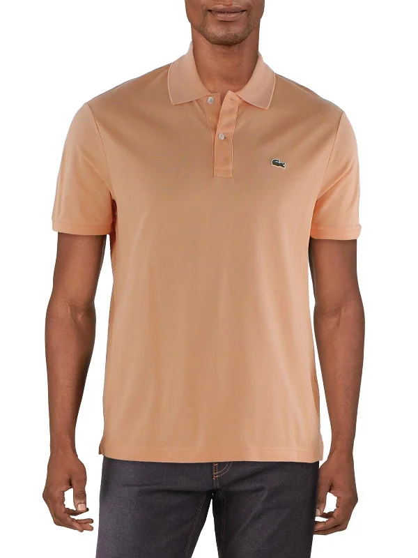 Mens Slim Fit Double Button Polo Shirt