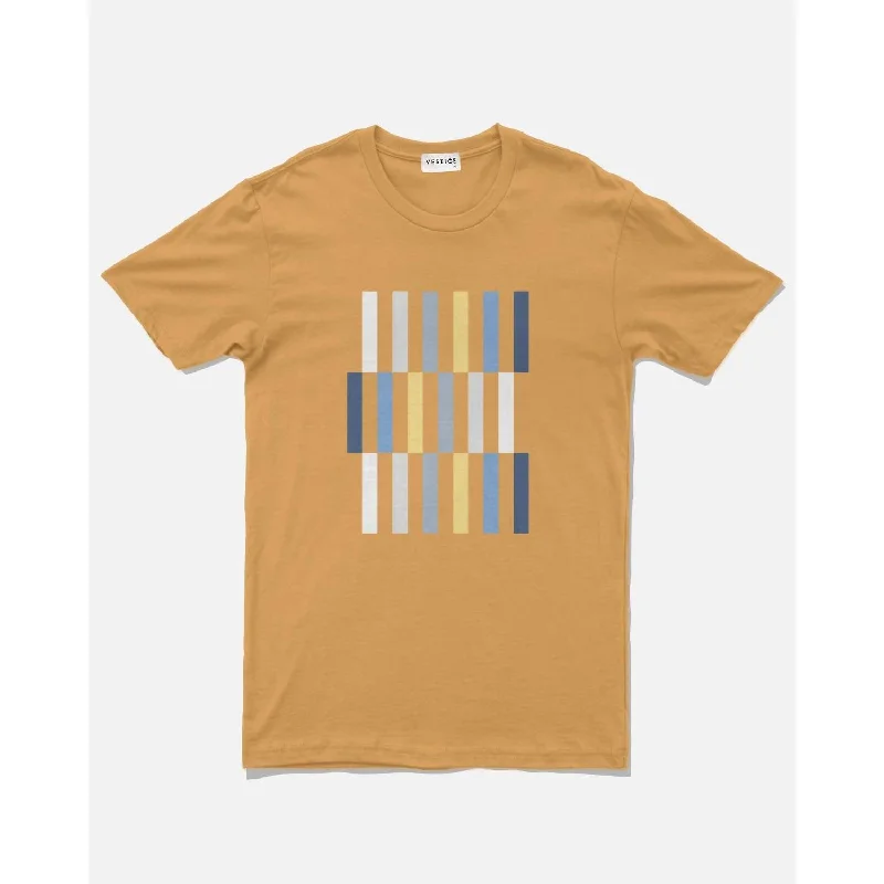 Men's Vertical Bars Tee In Golden Mango