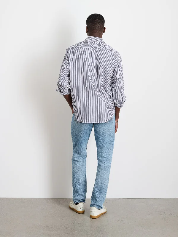 Mill Shirt in Striped Cotton Poplin