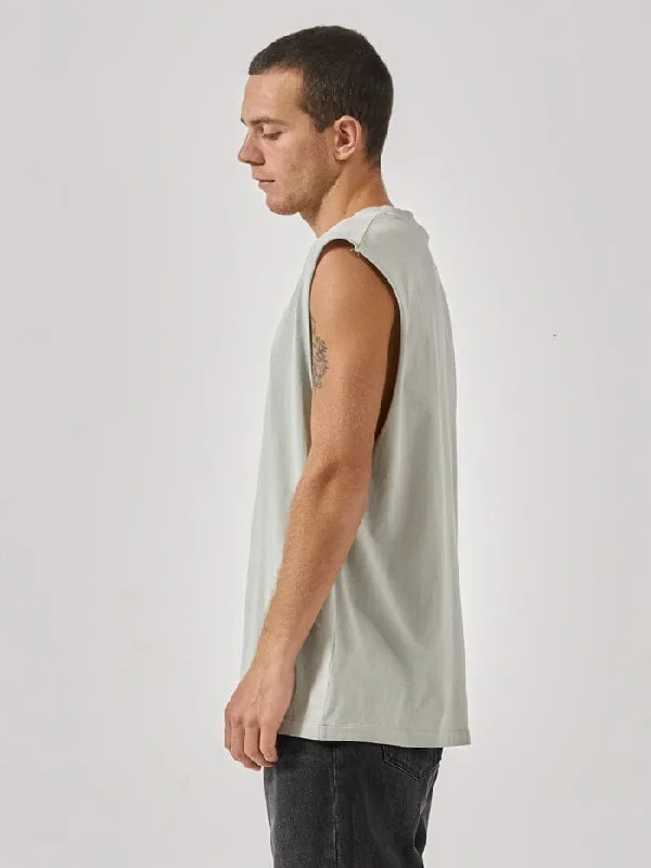 Minimal Thrills Merch Fit Muscle Tee - Sage Grey