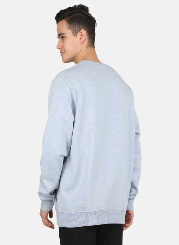 Men Blue Solid Sweatshirt