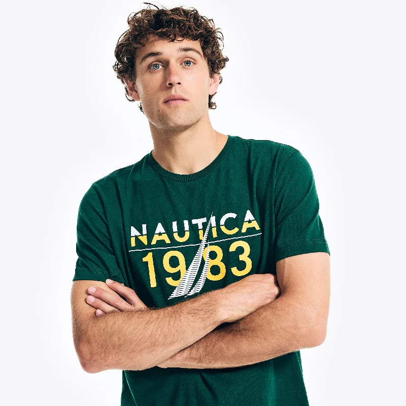 Nautica Mens 1983 Logo Graphic Sleep T-Shirt