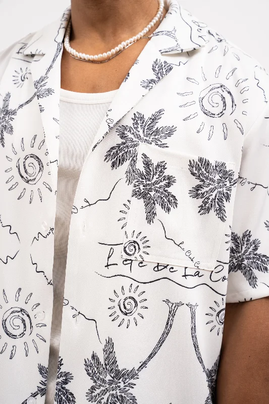 PALM PRINT SHIRT - WHITE