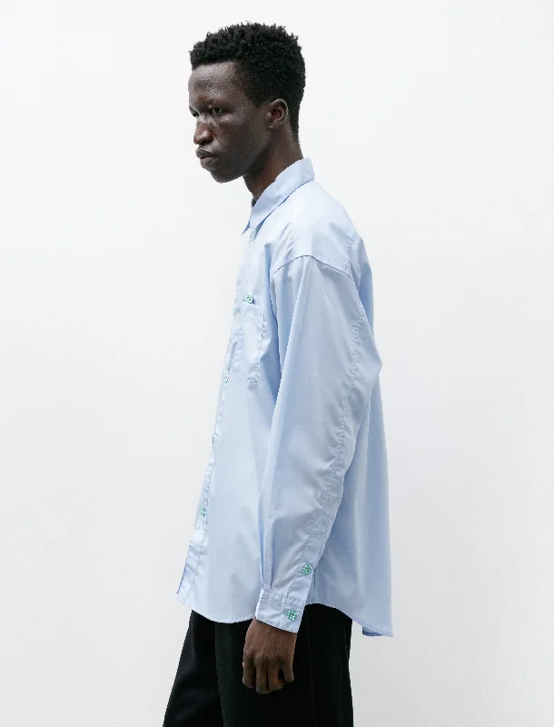 Lounge Shirt Button L/S Sax Blue