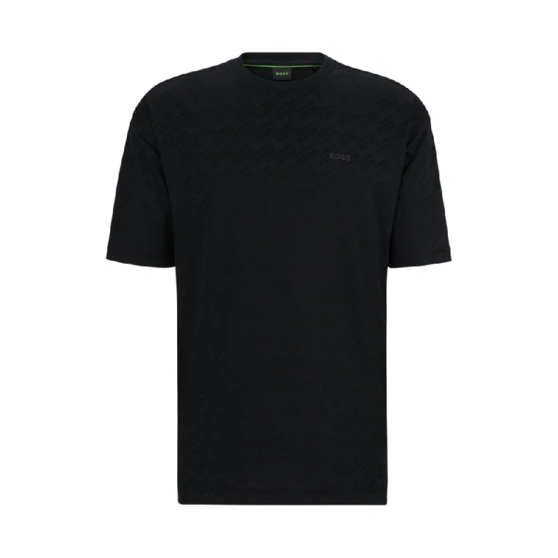 Relaxed-fit T-shirt with all-over monogram jacquard