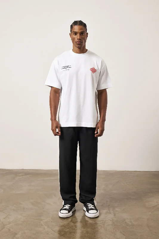 REPEAT EMBLEM SCRIPT RELAXED T-SHIRT - WHITE