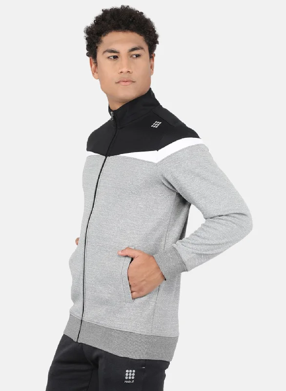 Men Grey Solid Sweatshirt