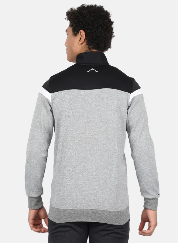 Men Grey Solid Sweatshirt