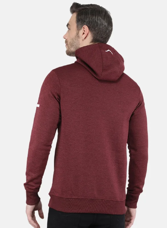 Men Maroon Printed Sweatshirt