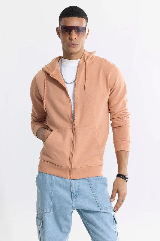 Rollick Camel Brown Hoodie