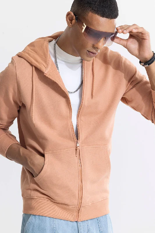 Rollick Camel Brown Hoodie