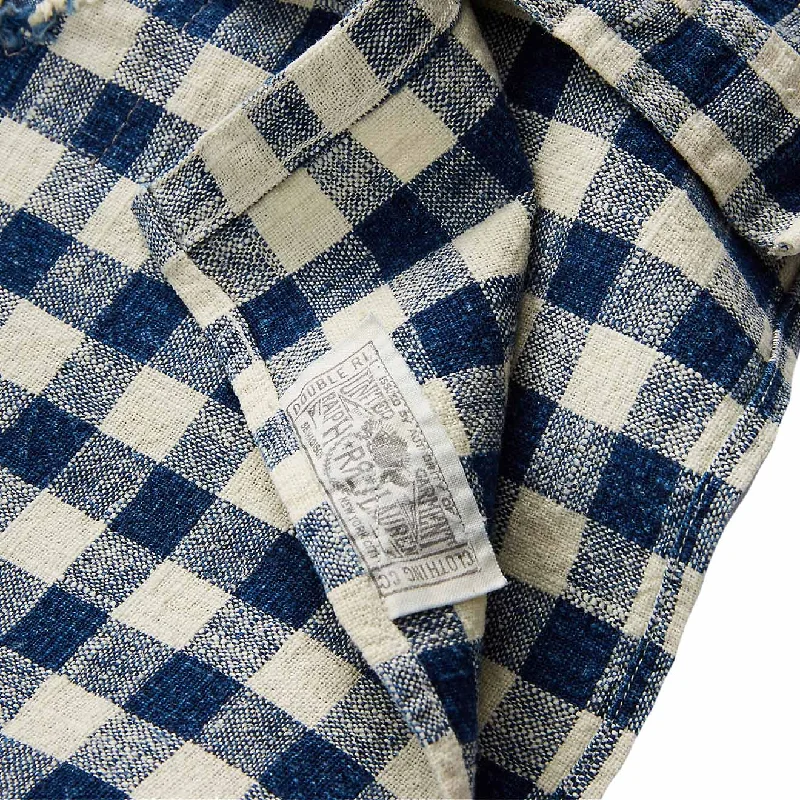 RRL by Ralph Lauren Indigo Checked Linen-Cotton Workshirt Indigo/Cream