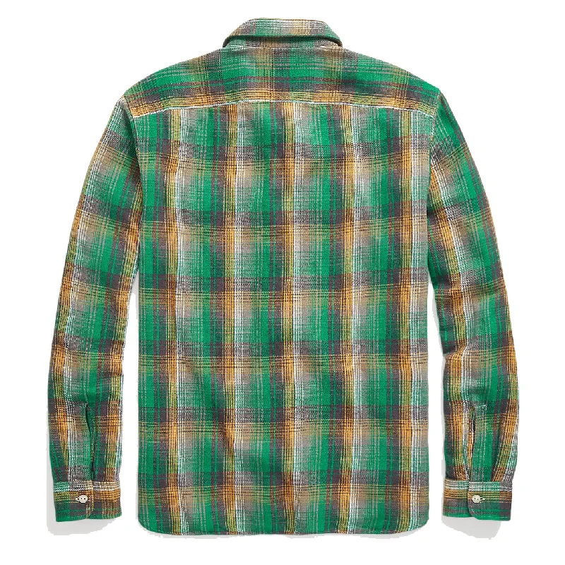 RRL by Ralph Lauren Plaid Twill Workshirt Green/Yellow