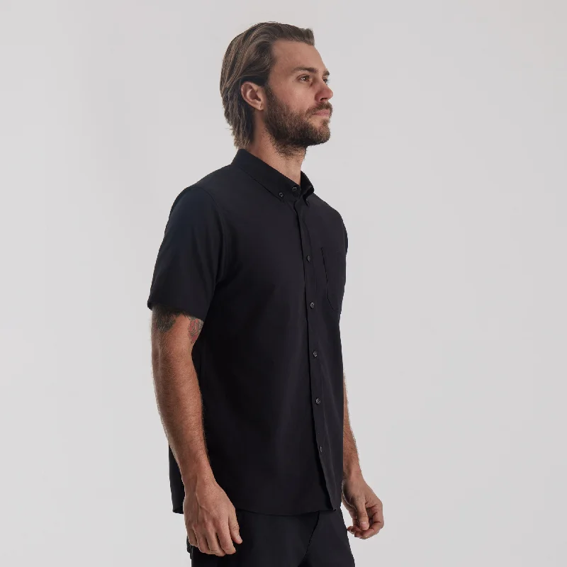 Scholar Stretch Button Up Shirt - Black