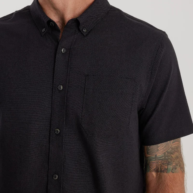 Scholar Stretch Button Up Shirt - Black