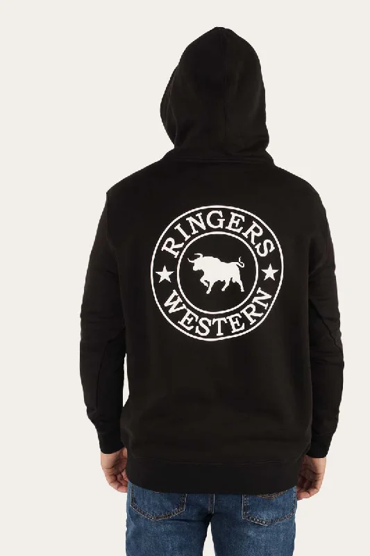 Signature Bull Mens Pullover Hoodie - Black/White