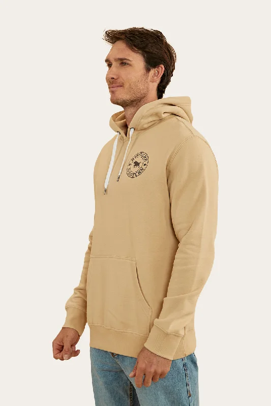 Signature Bull Mens Pullover Hoodie - Dark Sand/Espresso