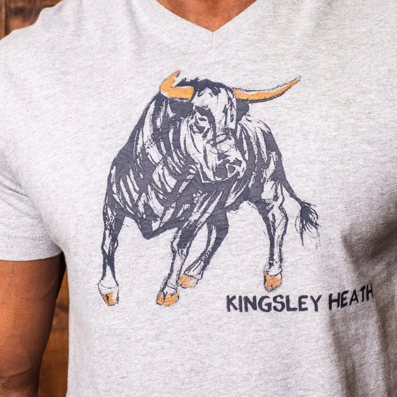 Sketchy Charcoal Nguni V-Neck Tee Vervet