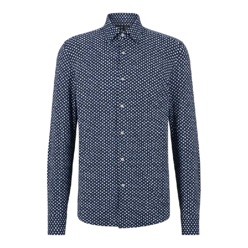 Slim-fit shirt in printed performance-stretch jersey